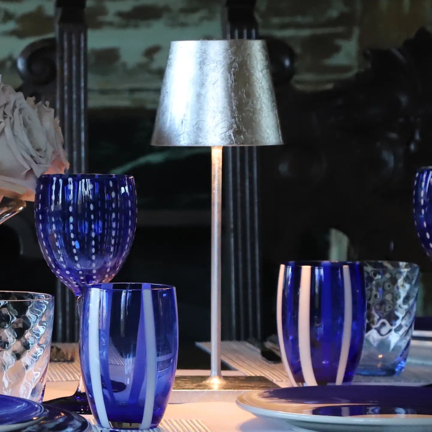 Poldina Pro Mini Cordless Lamp - Silver Leaf, Zafferano America