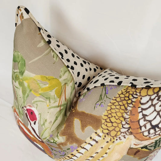 Game Birds By Lee Jofa with Animal Print Back Pillow