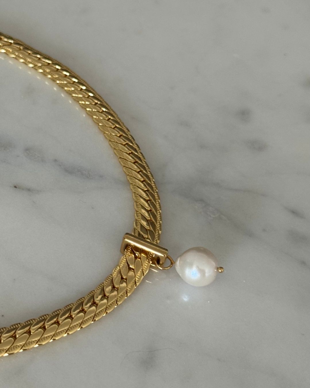 ÉCUME 12mm Baroque Pearl Necklace | 18k Gold Filled