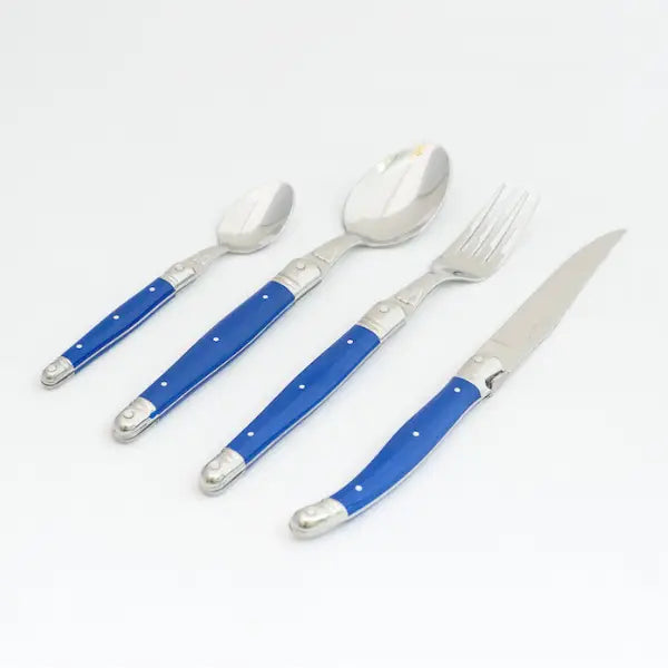 Jean Dubost 24 Pc Everyday Flatware Set Blue