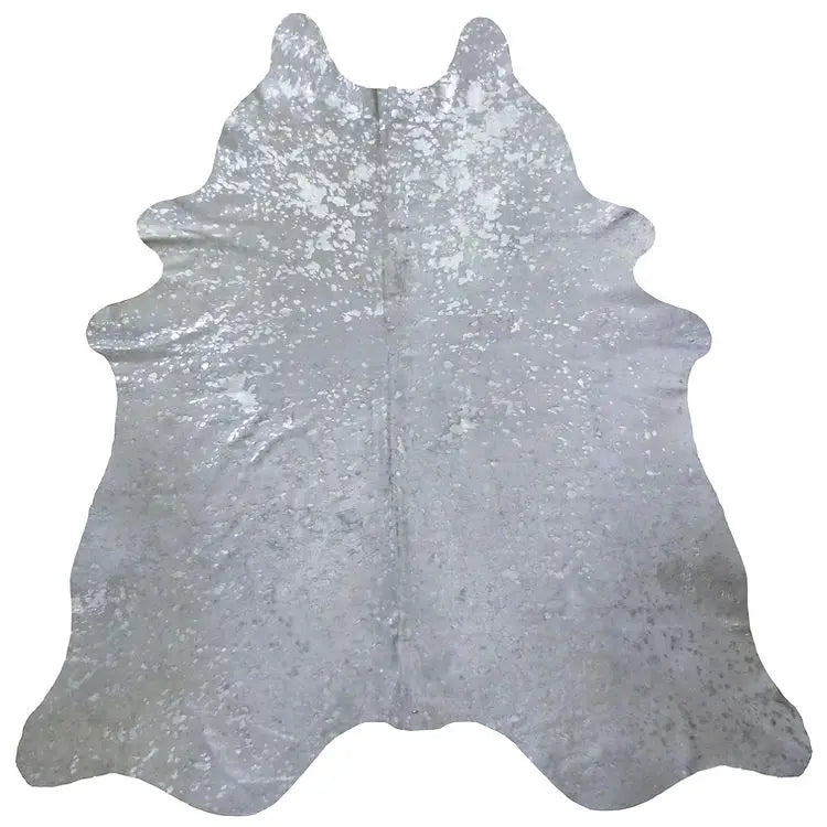 Silver Metallic On White Cowhide - Preorder