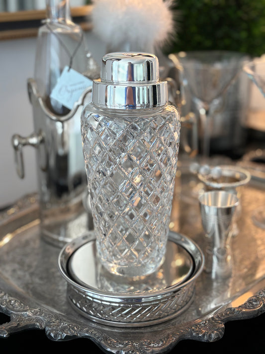 Hôtel Silver - Vintage Cut Glass Cocktail Shaker