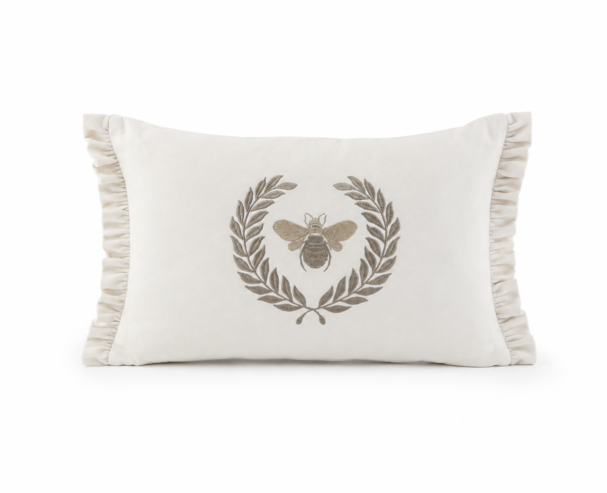 French Bee Décor Pillow - Velvet