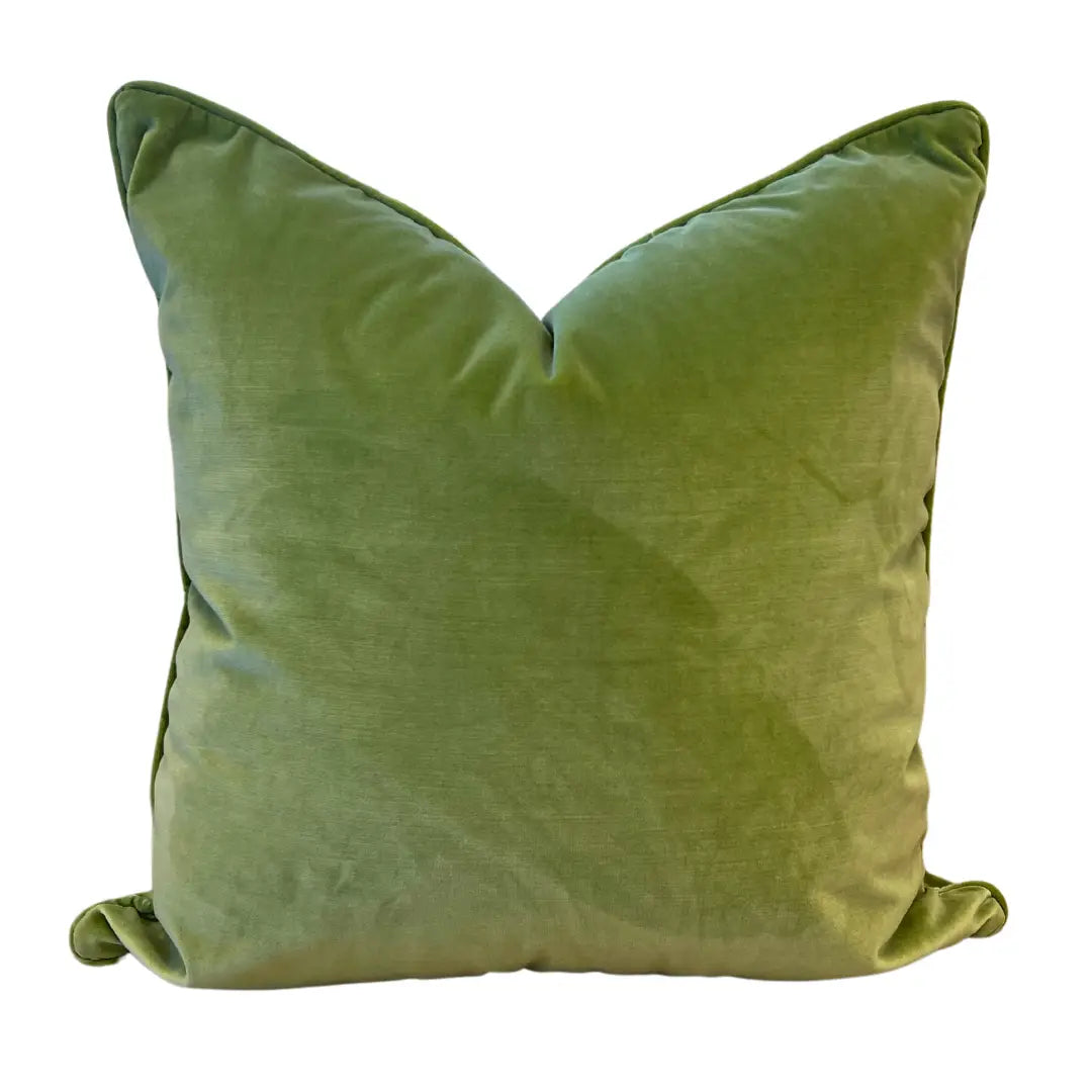The Royal Palm Green Velvet Pillow