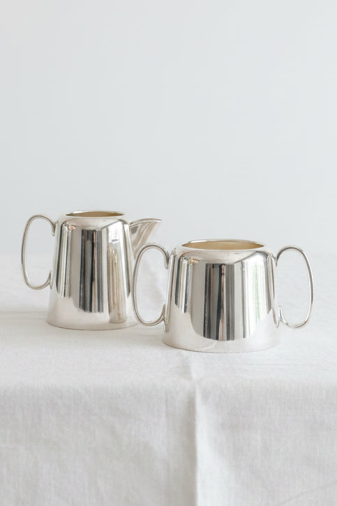 Hôtel Silver - Vintage Cream & Sugar Set