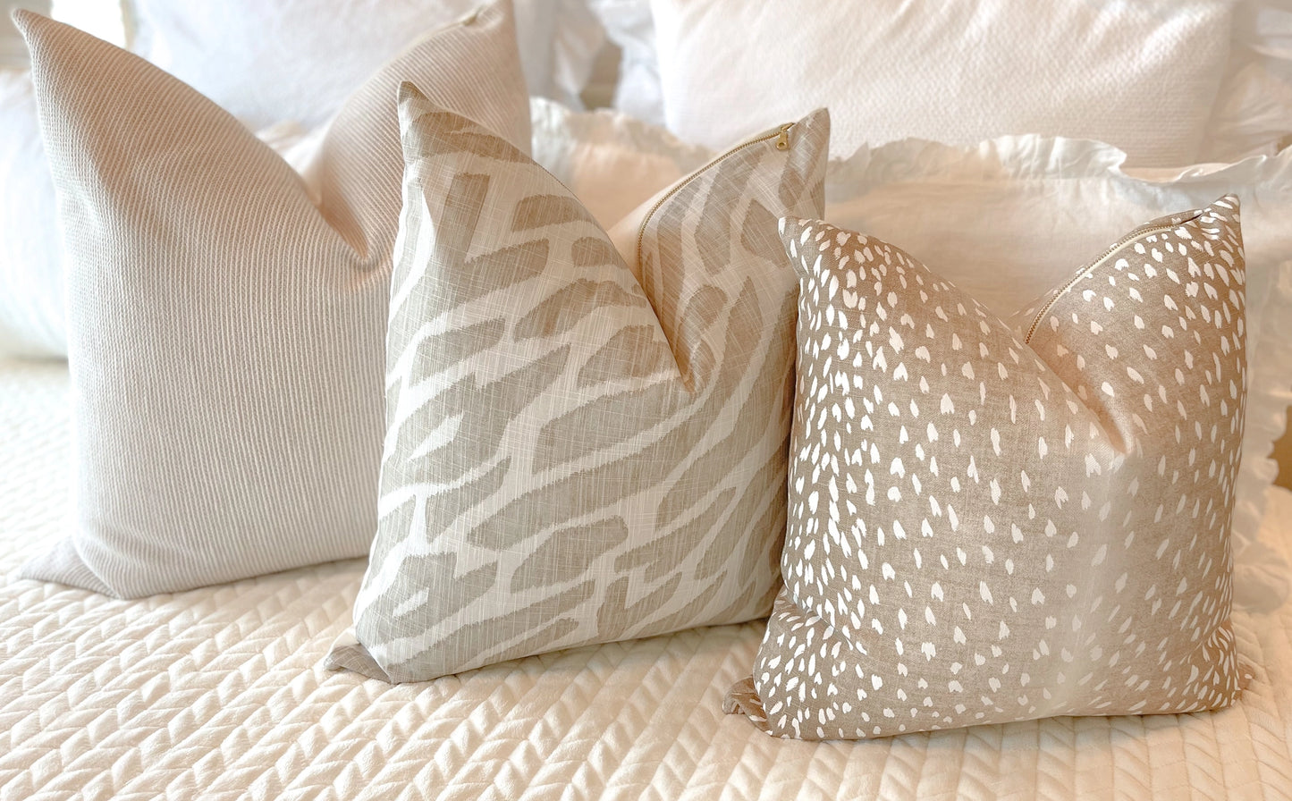 Chic Fawn Antelope Print Pillow