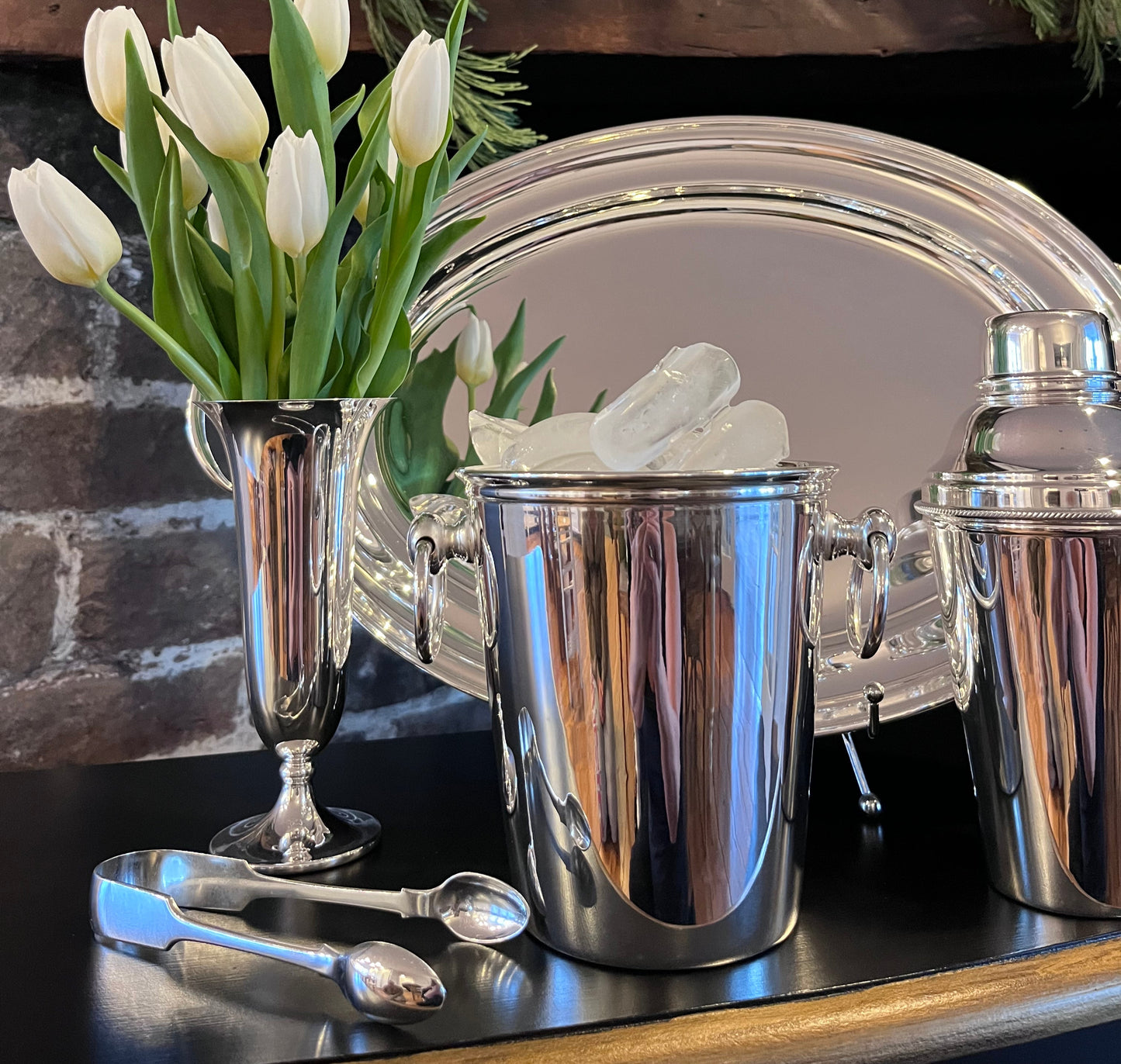 Hôtel Silver - Vintage Ice Bucket With Ring Handles