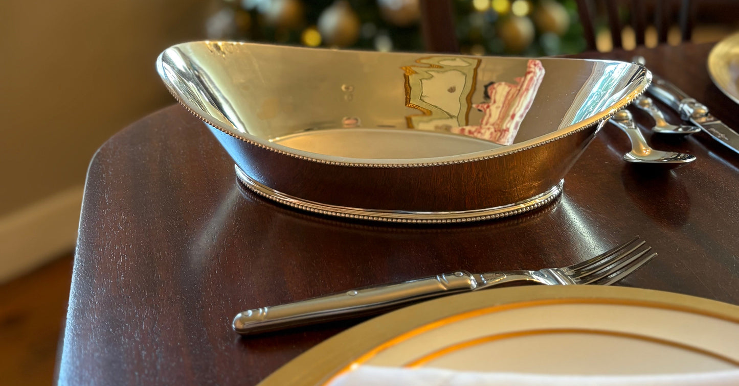 Hôtel Silver - Vintage Beaded Rim Bread Basket