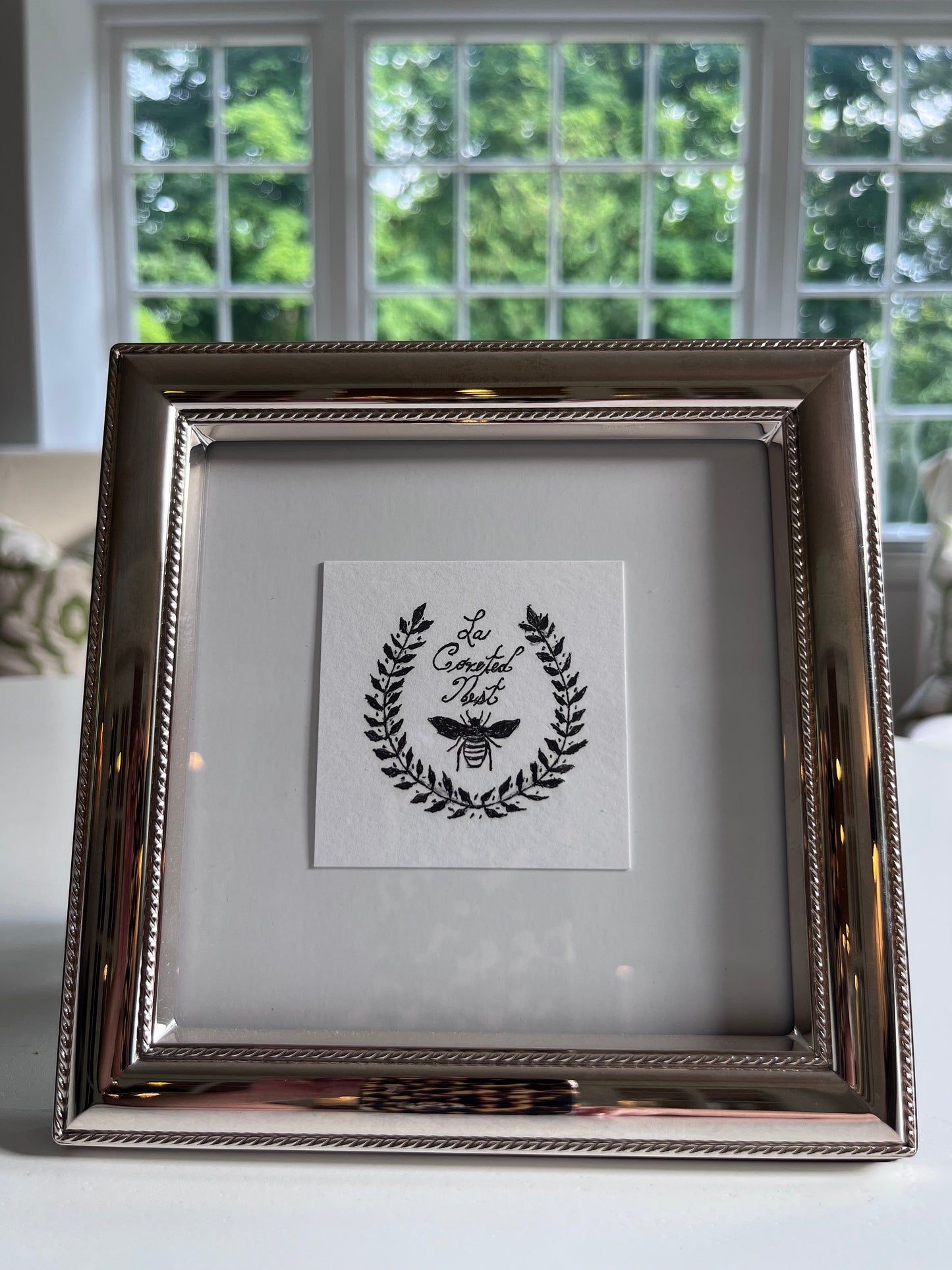 The Ingrid Sterling Silver Beaded Frame 5 x 5