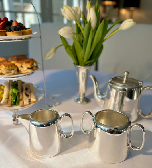 Hôtel Silver - Vintage Cream & Sugar Set