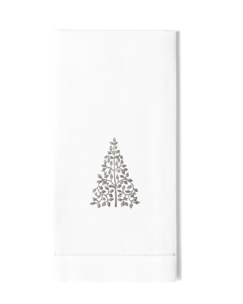 Mod Tree Silver Hand Towel by Henry Handwork 16x24 - Set of 4