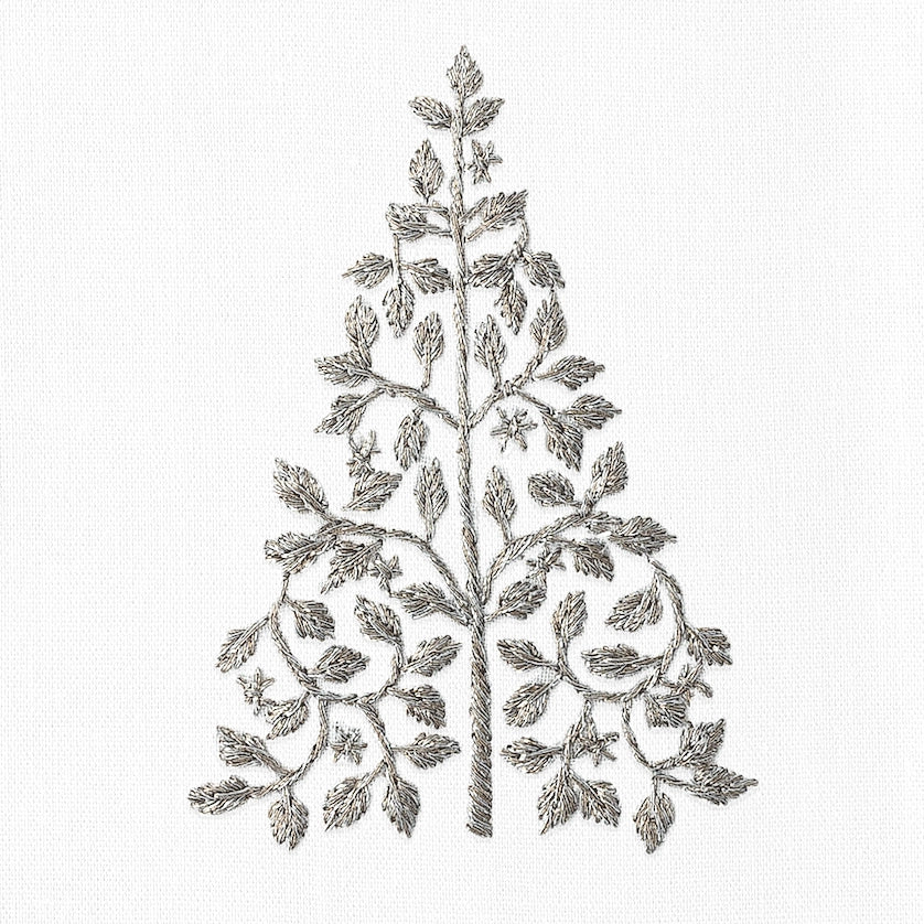 Mod Tree Silver Hand Towel by Henry Handwork 16x24 - Set of 4