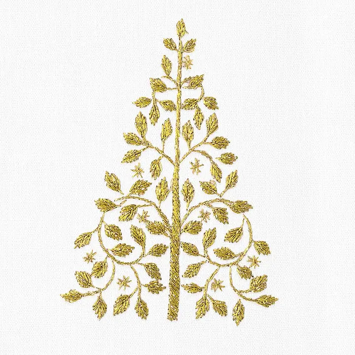 Mod Tree Gold Hand Towel by Henry Handwork 16x24 - Set of 4