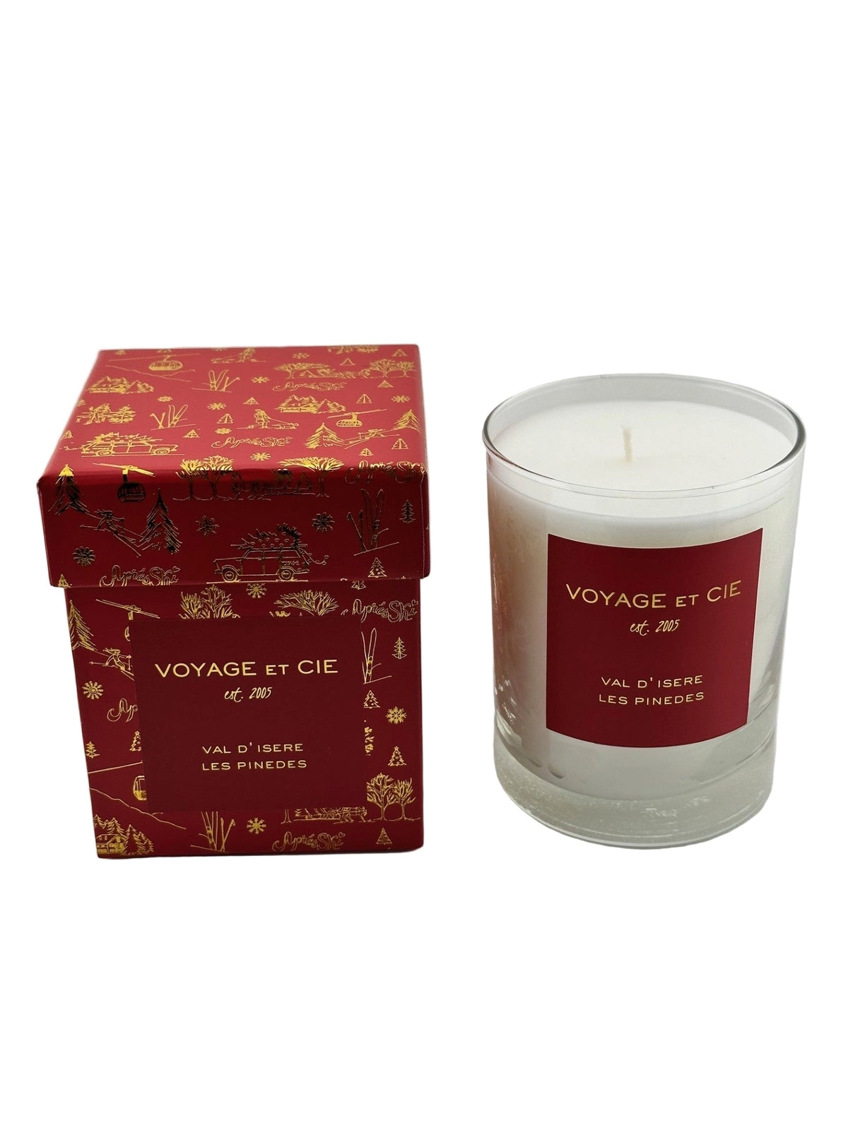 Voyage Et Cie Après Ski Collection - Red + Gold, Pine Scent 4"