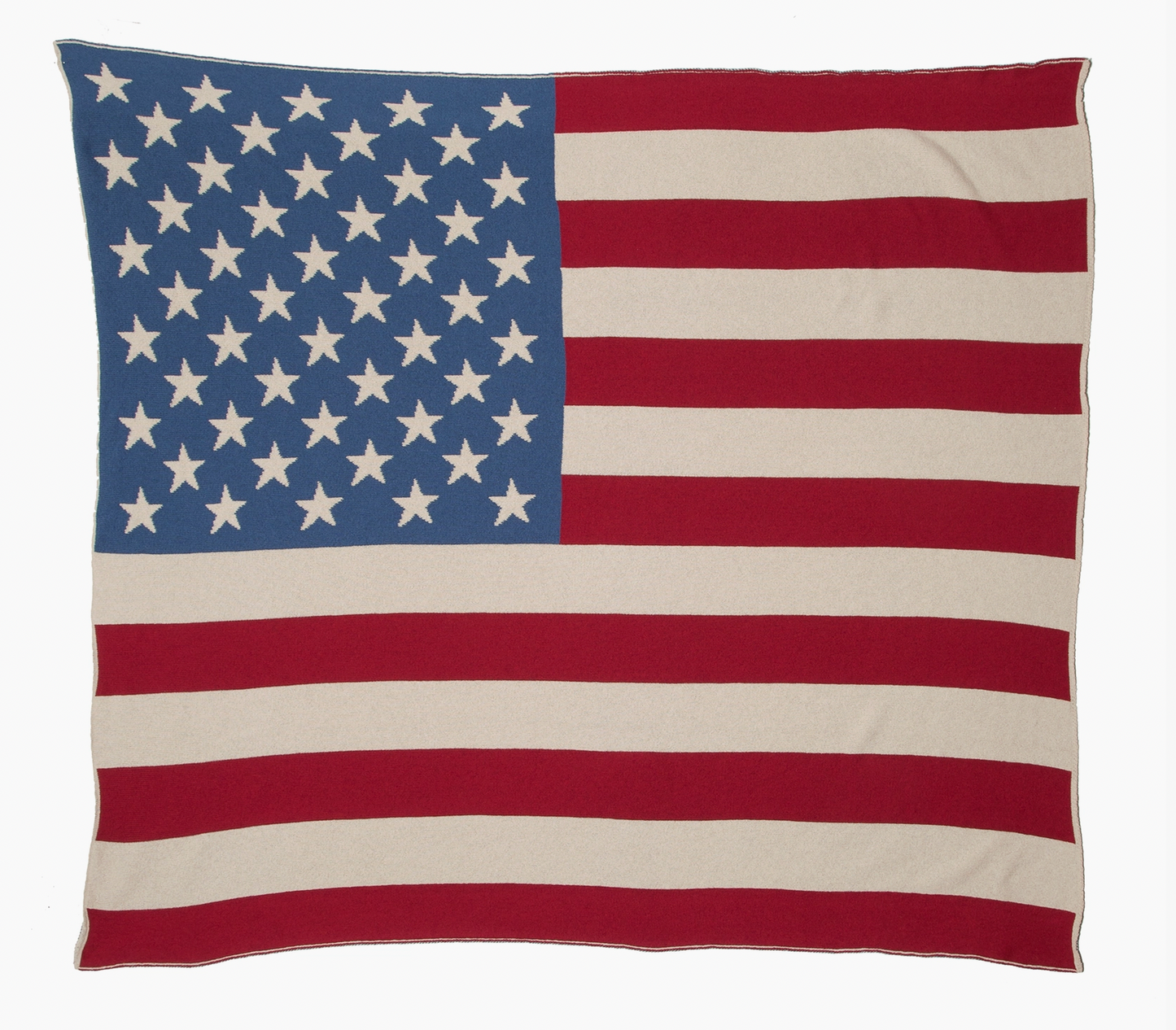 Cotton Sustainable Knit Throw Blanket - Vintage American Flag - Preorder