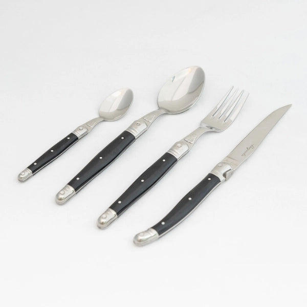 Laguiole Jean Dubost Black 24 Pc Everyday Flatware Set