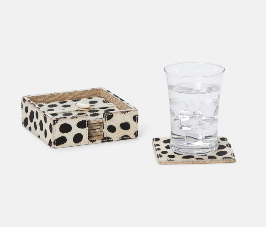 Dalmatian Print Coasters, Blue Pheasant - Set of 6
