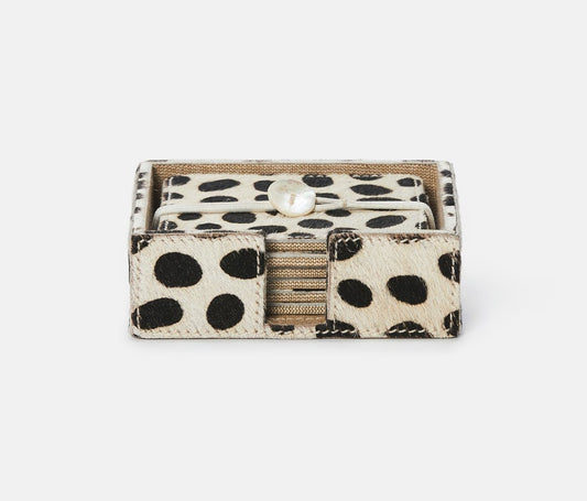 Dalmatian Print Coasters, Blue Pheasant - Set of 6