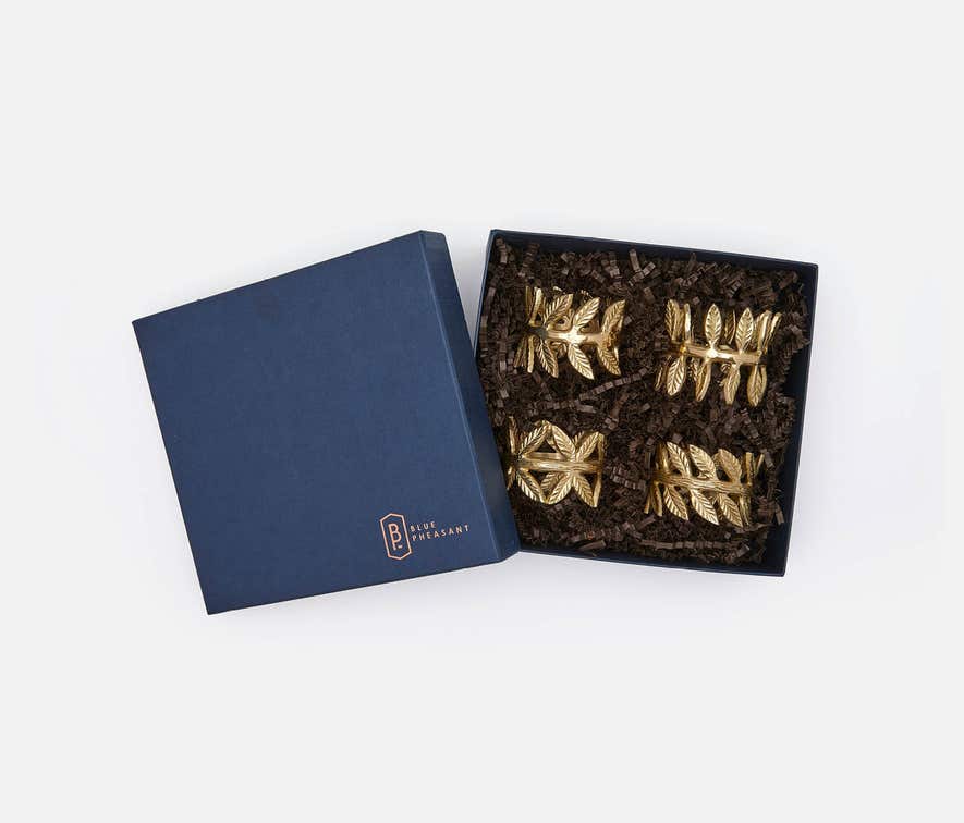 Emma Napkin Ring, Blue Pheasant - Set of 4