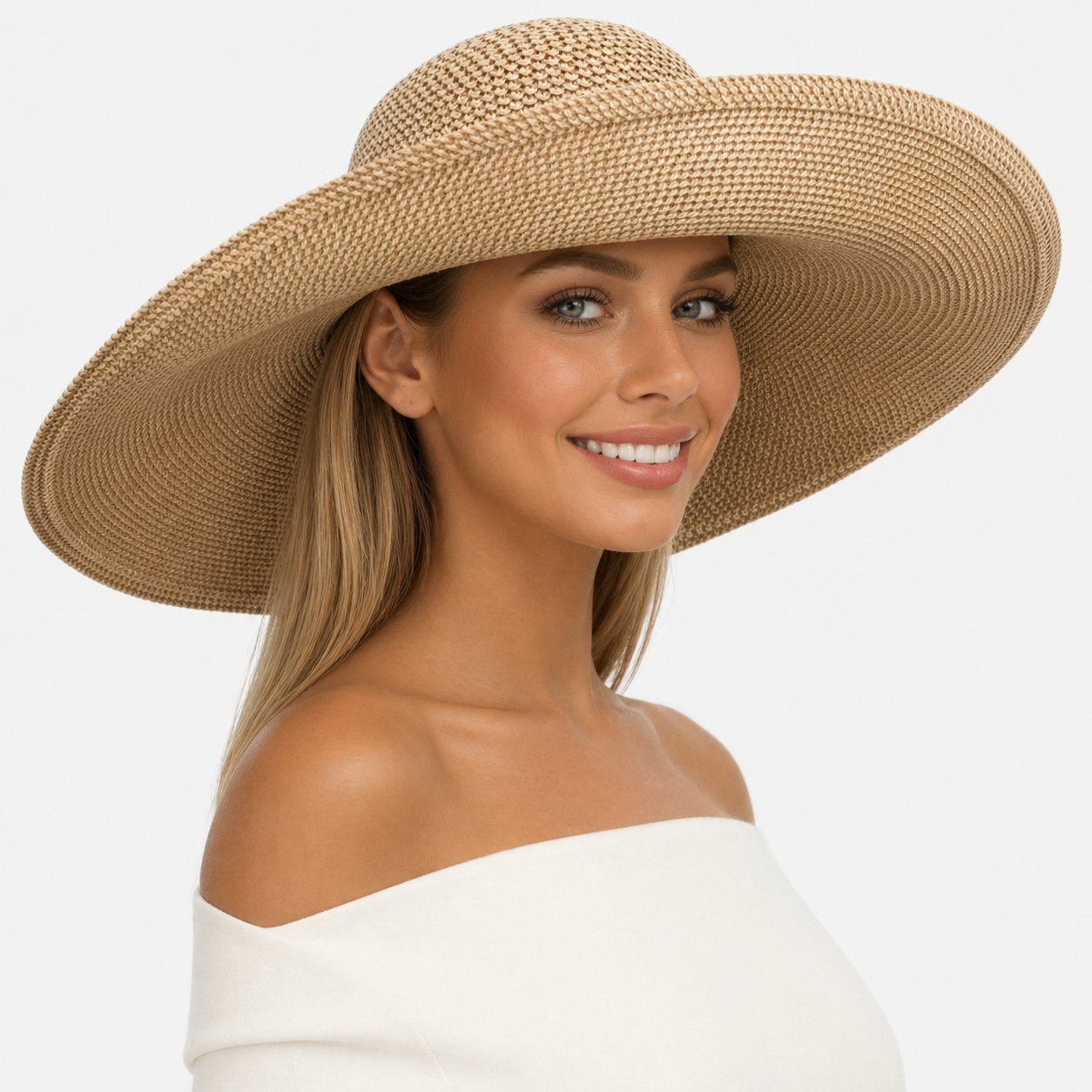 Eric Javits hat Eric Javits 1970, Straw Boater With a Black Ribbon Band  main image 4