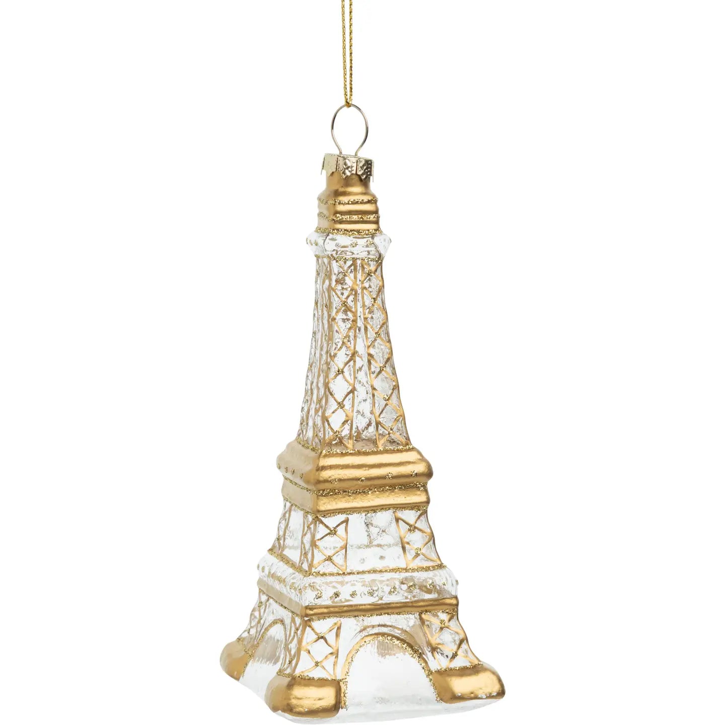Blown Glass Eiffel Tower Ornament- Set of 6