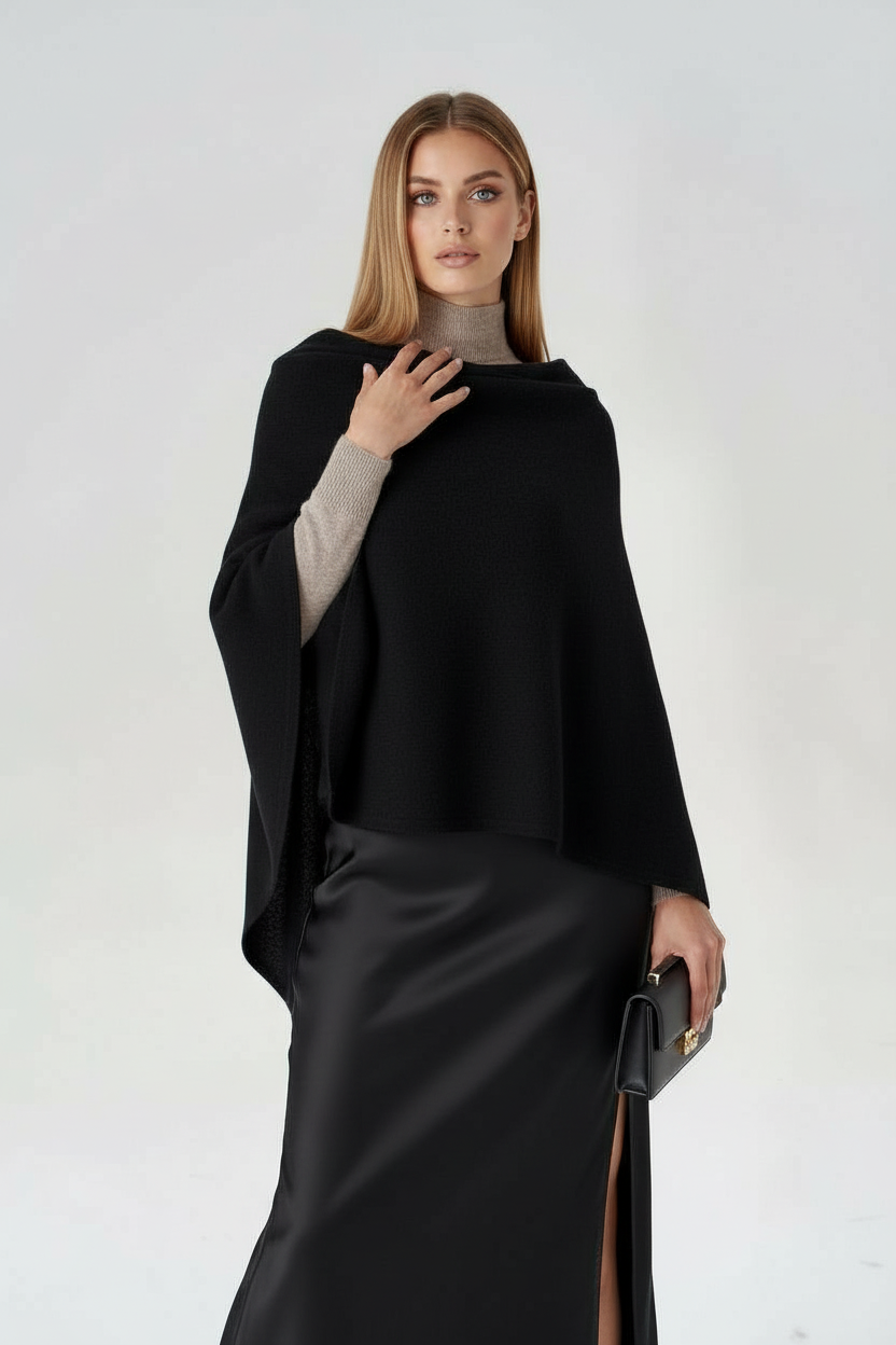 Pure Cashmere Travel Wrap - Black