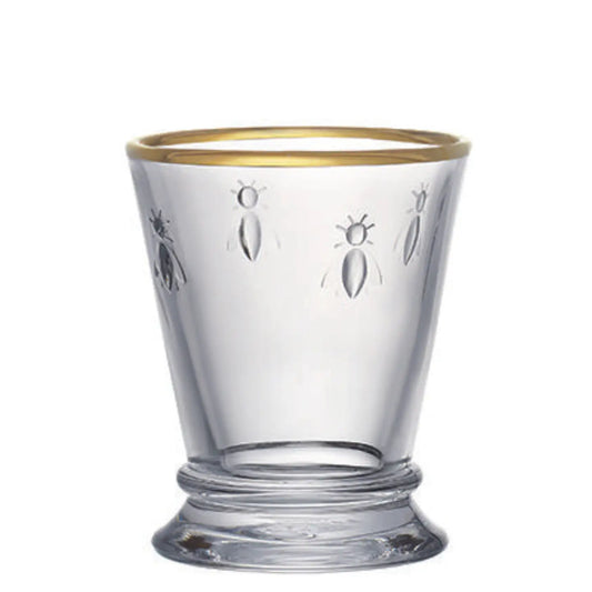 Gold Rim Tumbler, La Rochère Provencal Bee - Set of 4
