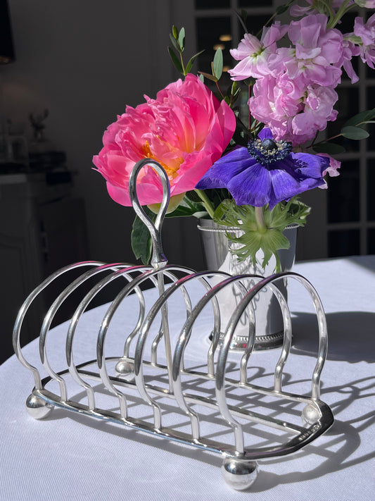Hôtel Silver - Vintage Toast Rack, Grand 6-Slice With Bun Feet