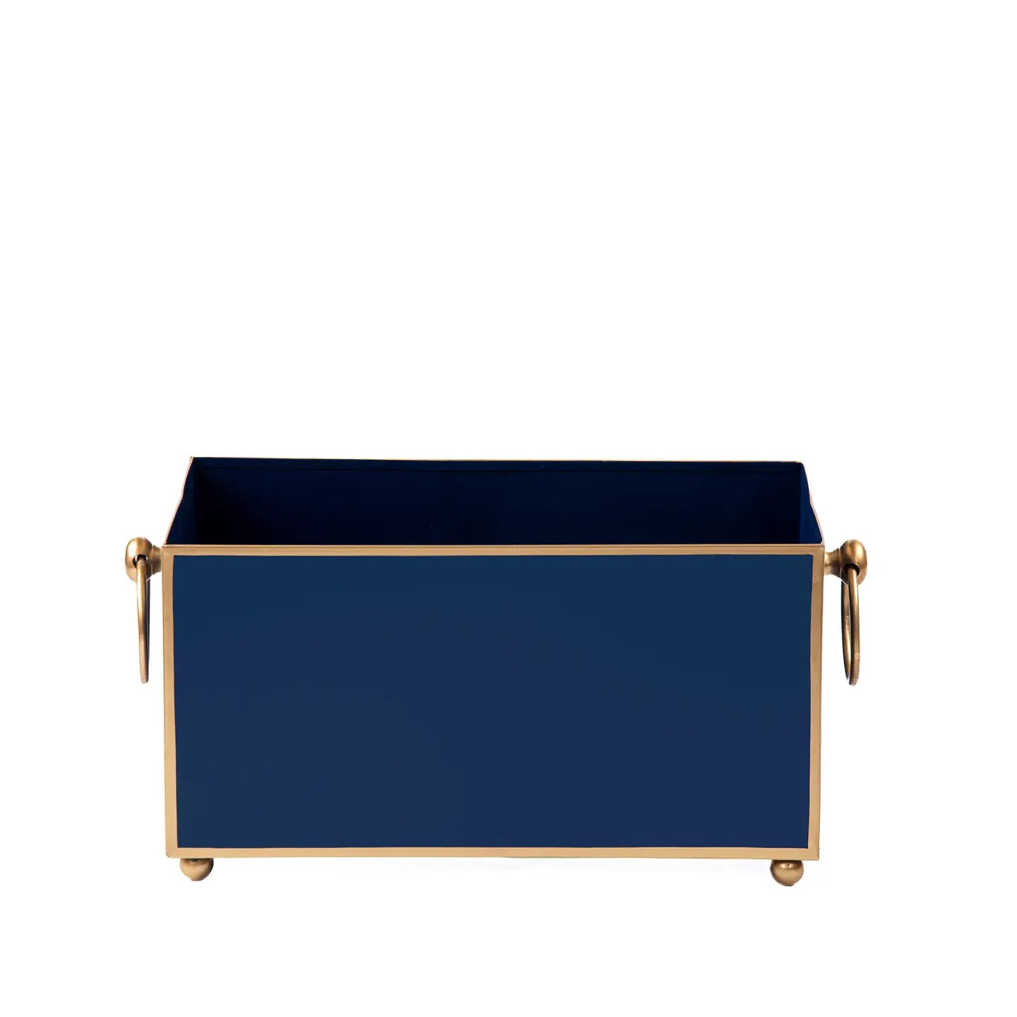 The Rowayton Rectangular Cachepot Planter 6x12 - Indigo Blue