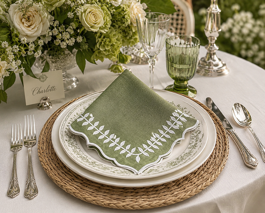 Green Leaves Dinner Napkin - Set of 4