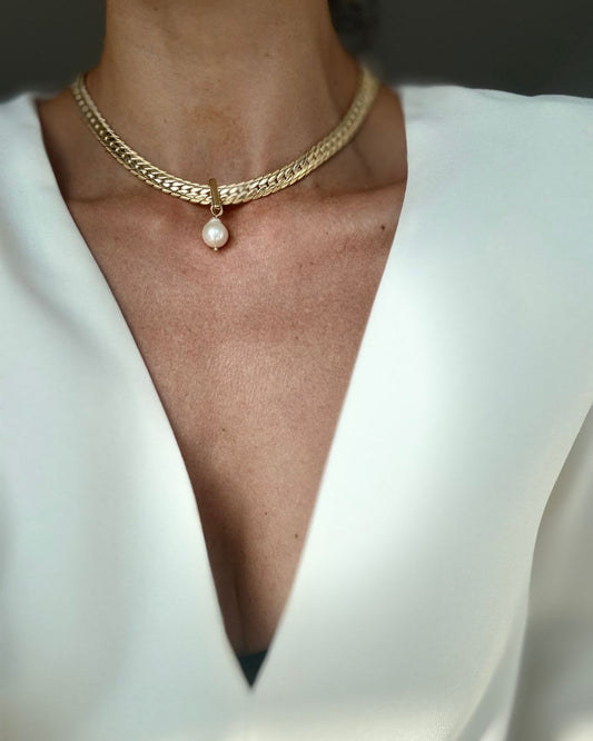 ÉCUME 12mm Baroque Pearl Necklace | 18k Gold Filled
