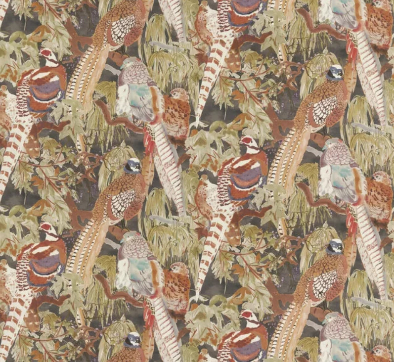 Game Birds By Lee Jofa with Animal Print Back Pillow