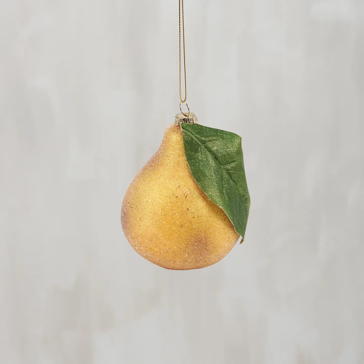 Golden Pear Glass Ornament - Set of 6