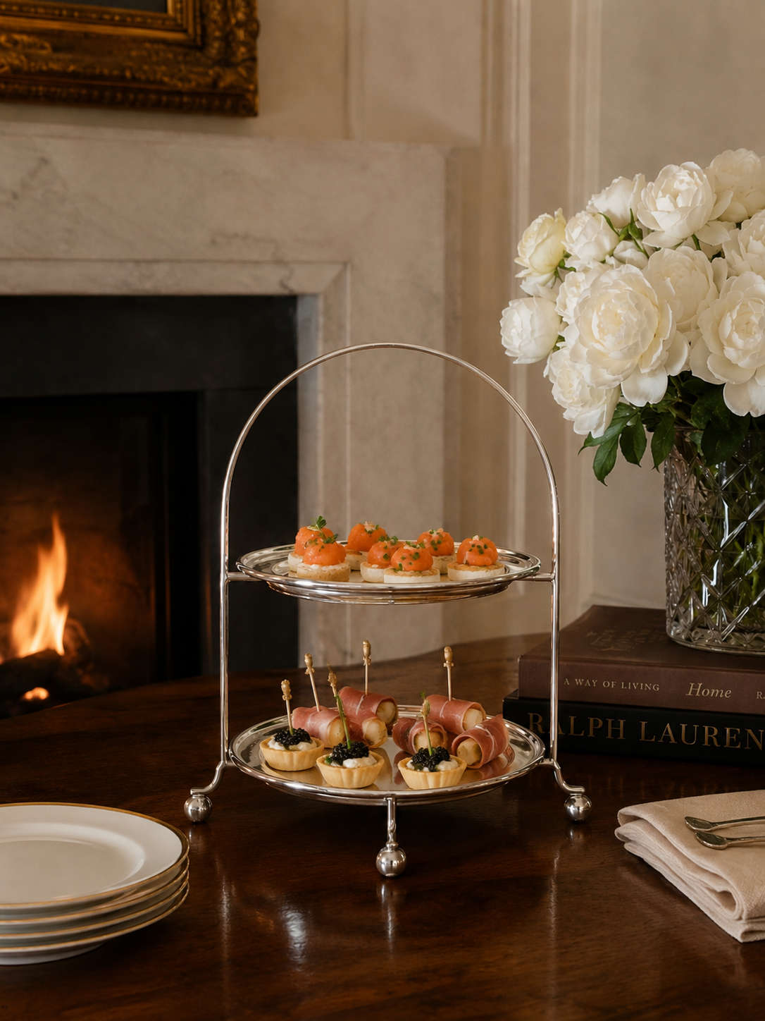 Hôtel Silver - Vintage Plate Stand Two-Tier