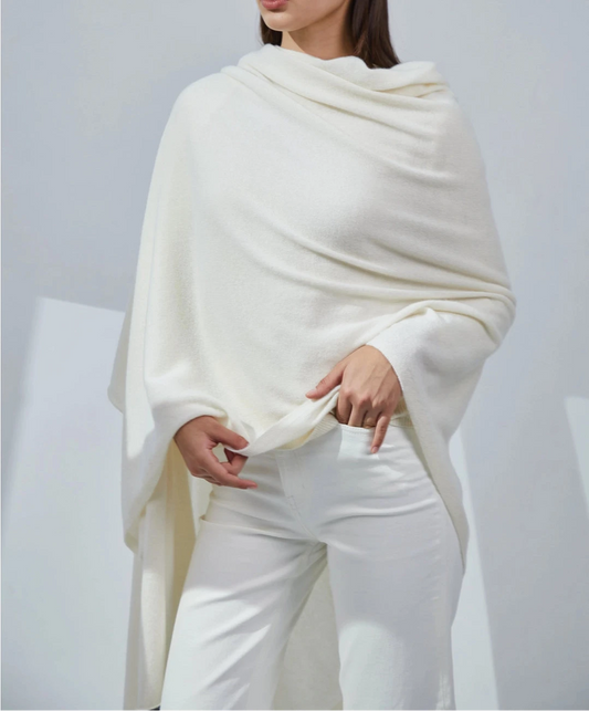 Pure Cashmere Travel Wrap - Ivory