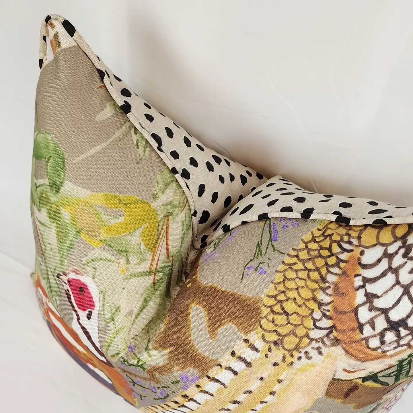 Game Birds By Lee Jofa with Animal Print Back Pillow - Thumbnail 2