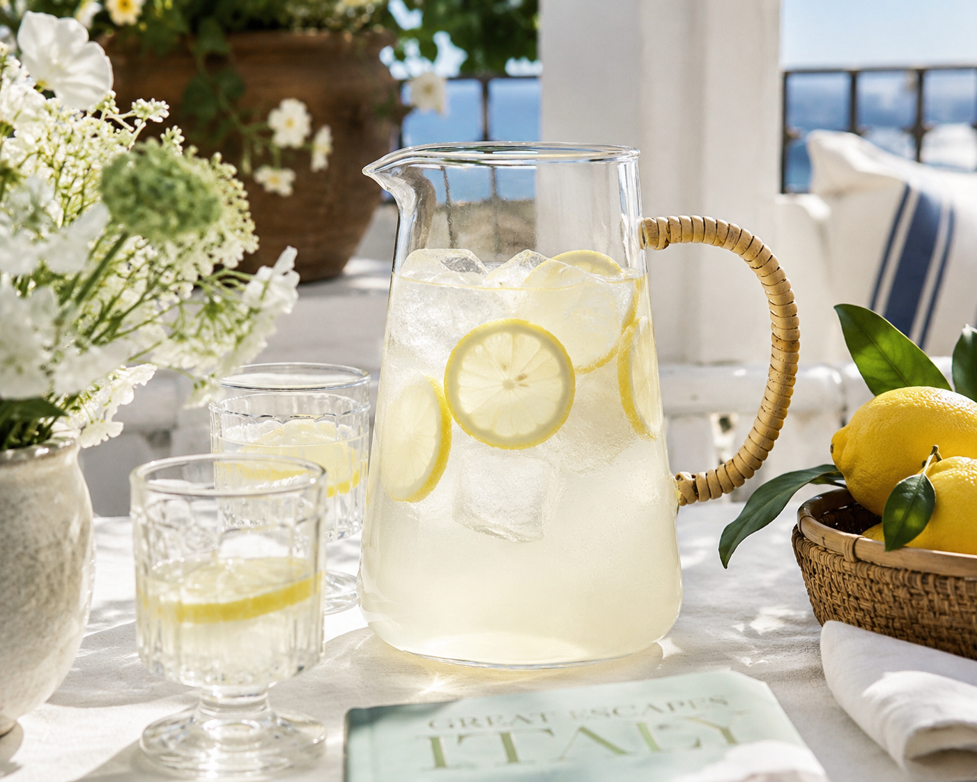 The Serene Rattan Handle Pitcher - Tall
