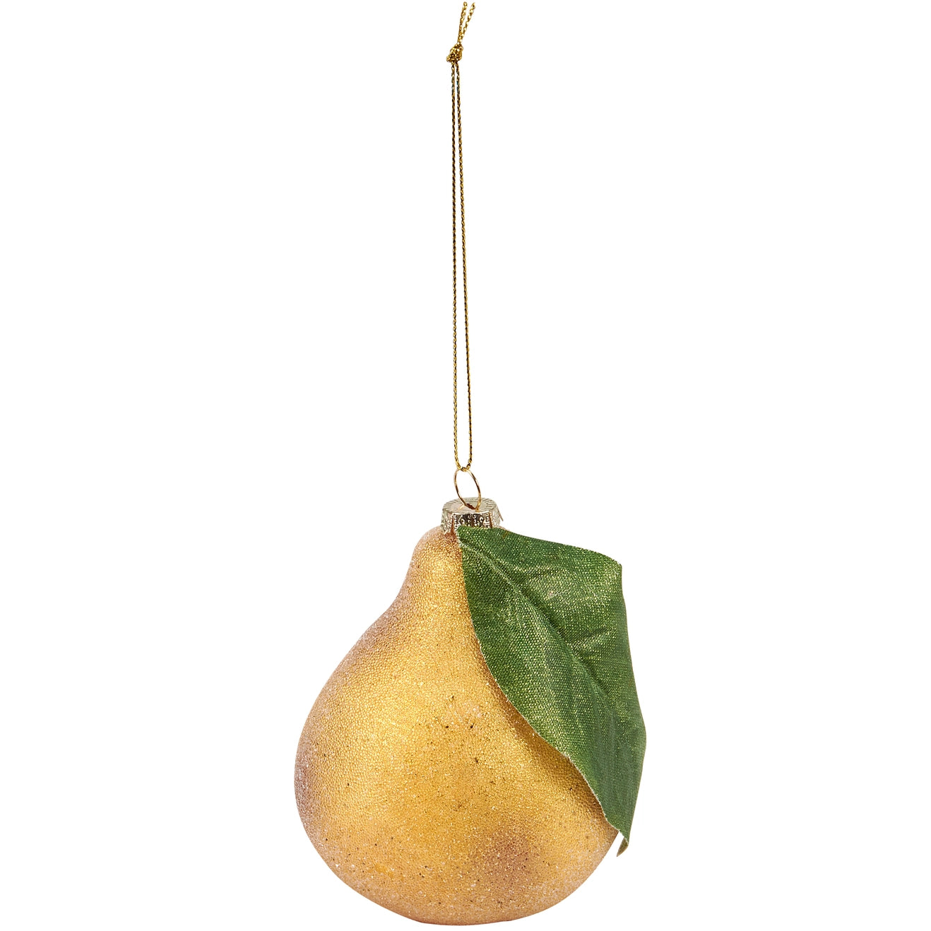 Golden Pear Glass Ornament - Set of 6