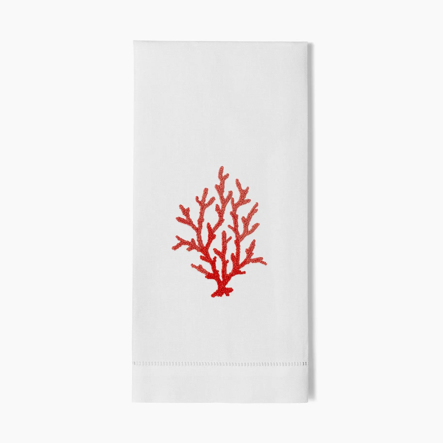 Coral Knot Hand Towel by Henry Handwork Hand Towels 16x24 (Set of 4) - Red