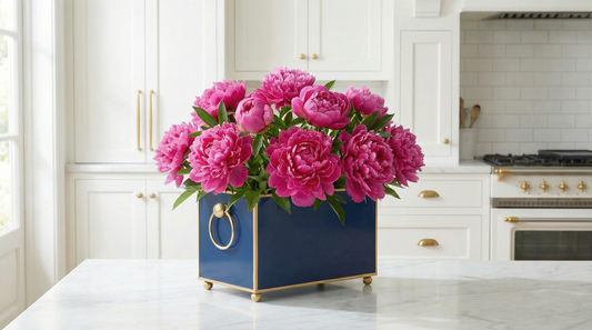 The Rowayton Rectangular Cachepot Planter 6x12 - Indigo Blue