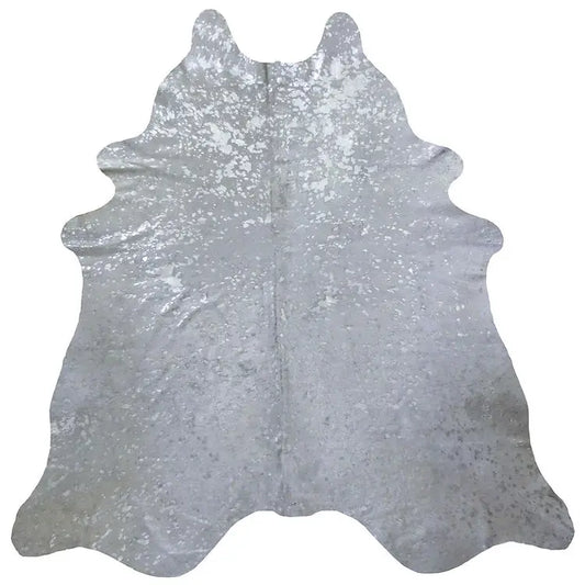 Silver Metallic On White Cowhide - Preorder