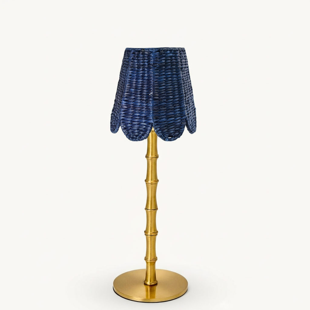 The Hinckley - Golden Bamboo Lamp with Rattan Shade
