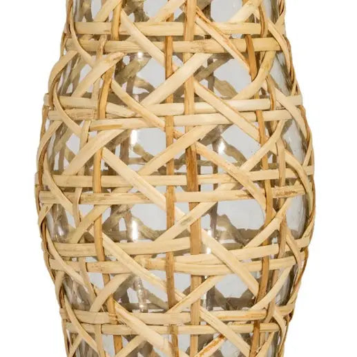 18" Grand Glass & Cane Weave Hurricane