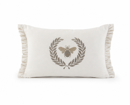French Bee Décor Pillow - Velvet