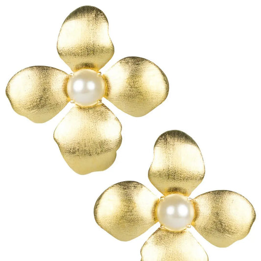 Maggie - Pearl Floral Earrings