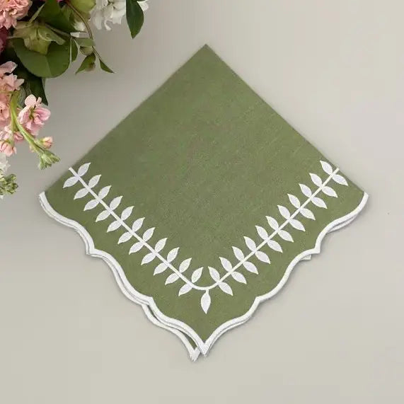 Green Leaves Dinner Napkin - Set of 4