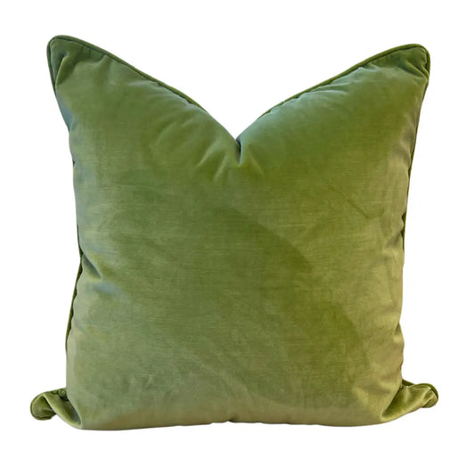 The Royal Palm Green Velvet Pillow