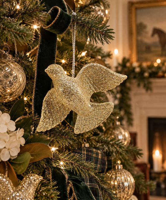 Glitter Dove Ornament - Set of 6