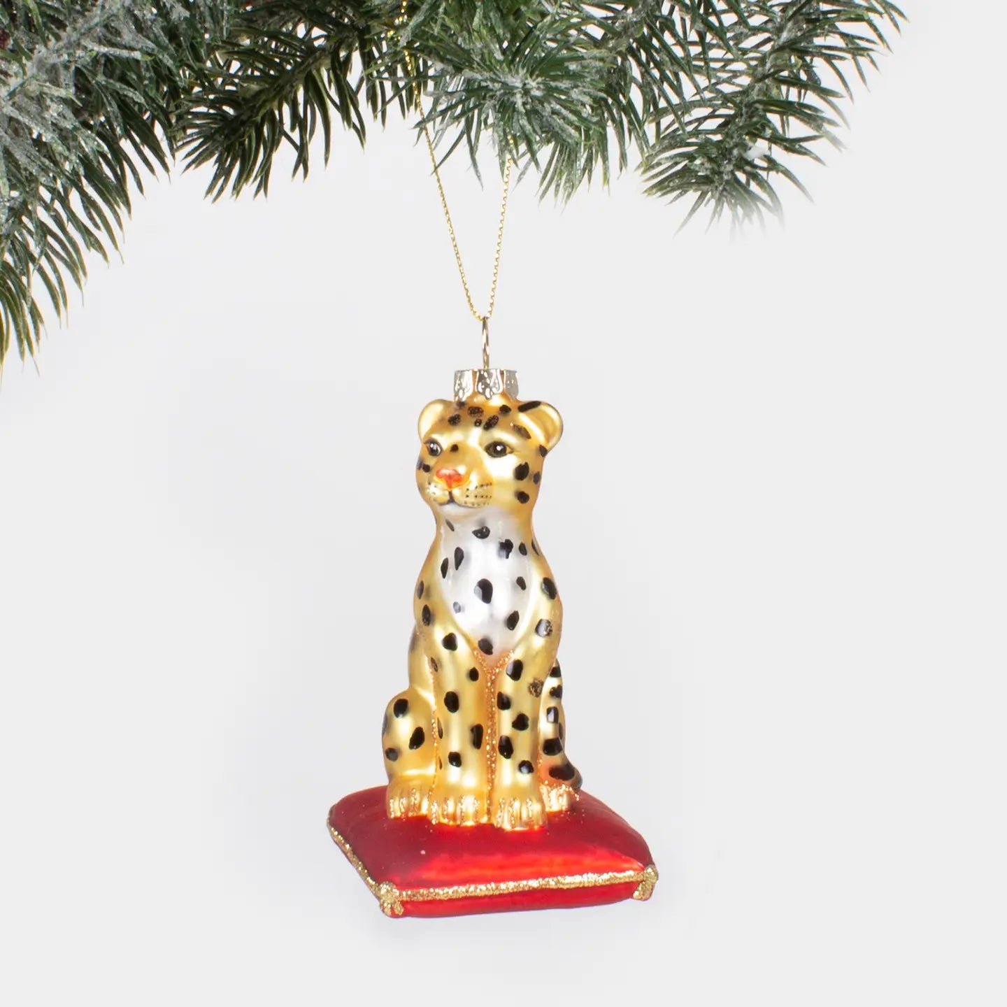 Leopard Boxed Glass Ornament - Set of 6
