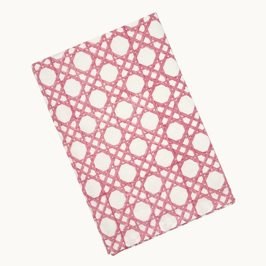 Bamboo Pink Trellis Tablecloth